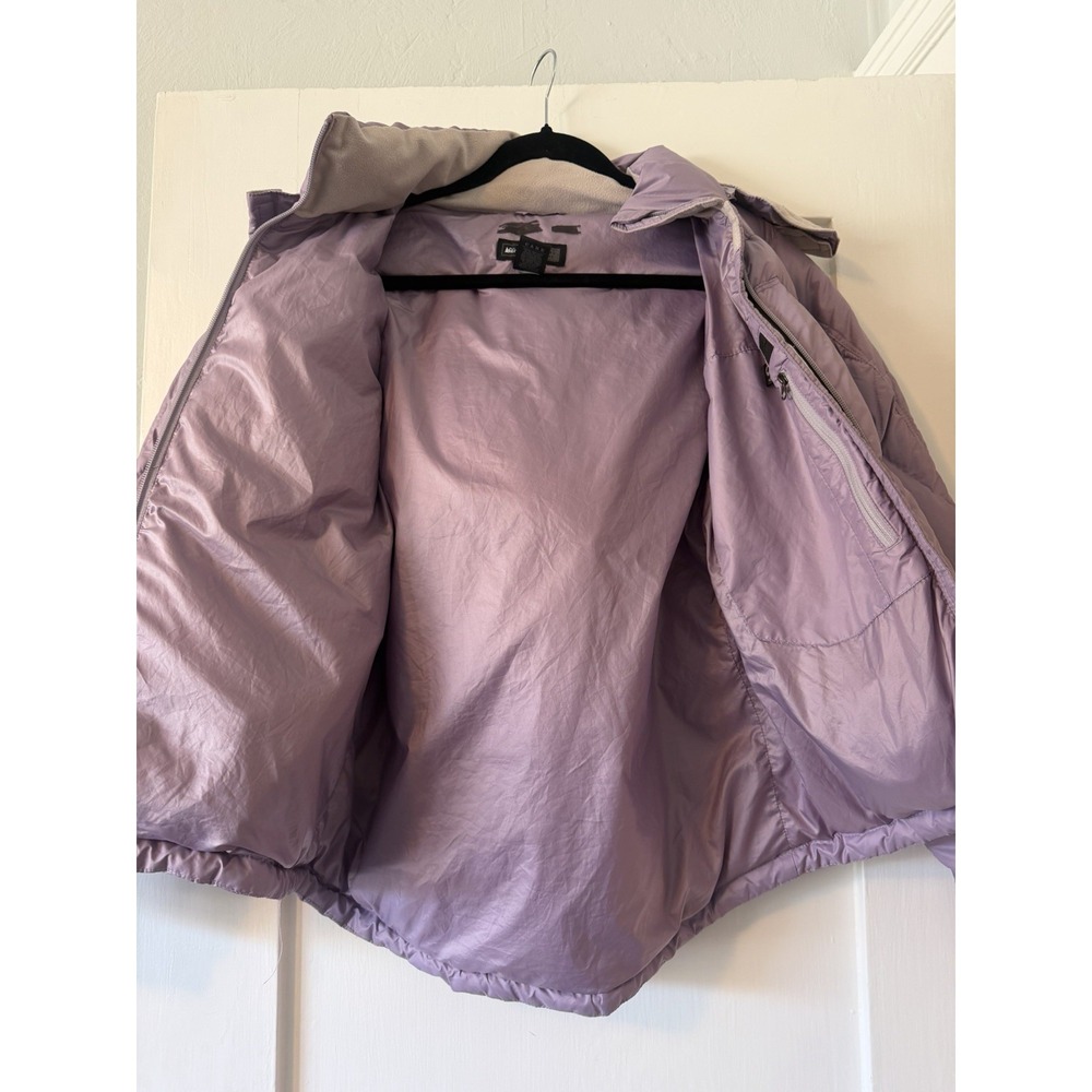 REI Vintage Goose Down Puffer Jacket Womens XS Lavender Purple Hooded Y2K - Picture 4 of 6